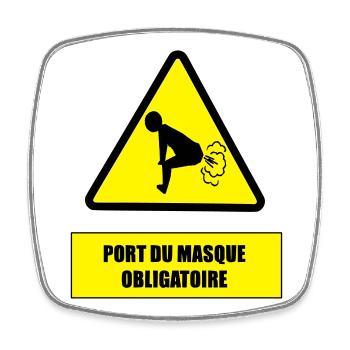 Danger pet - Magnet carré - blanc - Devant