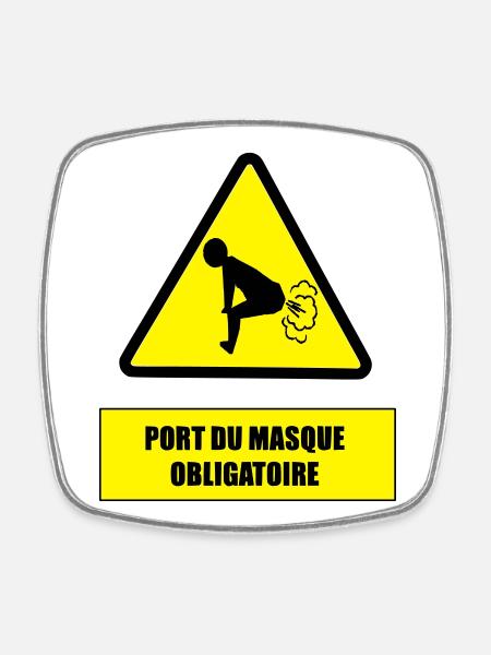 Danger pet - Magnet carré - blanc