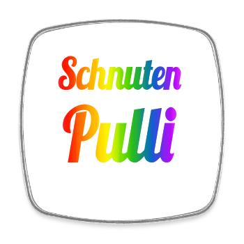 Schnutenpulli in Regenbogen Farben - Viereckiger Kühlschrankmagnet - Weiß - Vorne