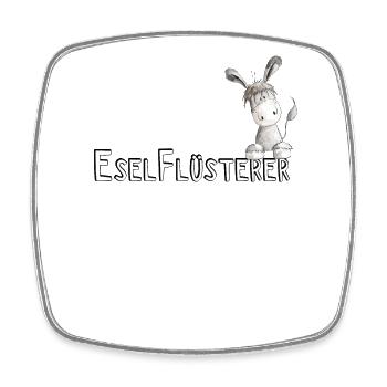 Eselflüsterer I Esel Tiermotiv - Viereckiger Kühlschrankmagnet - Weiß - Vorne