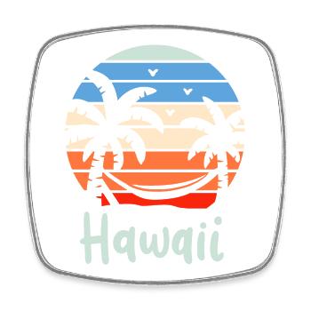 Hawaï Rétro - Magnet carré - blanc - Devant