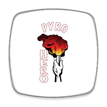 Fiery Ultras Football Fans Pyro Hero - Square fridge magnet - white - Front