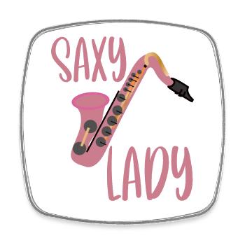 Saxophone Saxophoniste Saxophone Saxy Lady - Magnet carré - blanc - Devant
