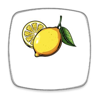 Illustration citron d’agrumes - Magnet carré - blanc - Devant