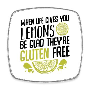 Glutenfrei Zitronen Limetten Grafik - Viereckiger Kühlschrankmagnet - Weiß - Vorne