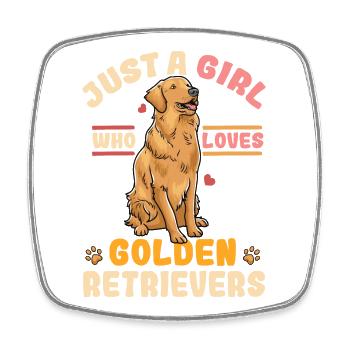Golden Retriever - Square fridge magnet - white - Front