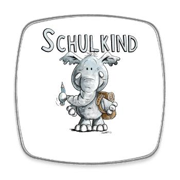 Schulkind Elefant I Einschulung Geschenk - Viereckiger Kühlschrankmagnet - Weiß - Vorne