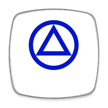 Anonyme Alkoholiker Symbol Logo AA NA Anti Alkohol - Viereckiger Kühlschrankmagnet - Weiß - Vorne