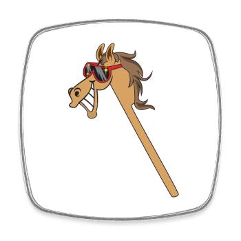 Hobby Horse Hobby Horsing drôle - Magnet carré - blanc - Devant