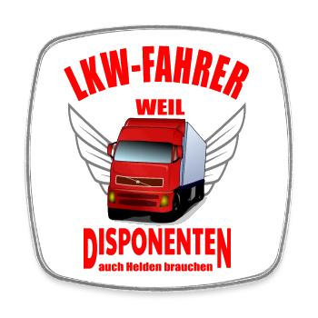 LKW Fahrer - Viereckiger Kühlschrankmagnet - Weiß - Vorne