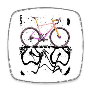 Cyclisme, aventure et liberté : le vélo de gravier - Magnet carré - blanc - Devant