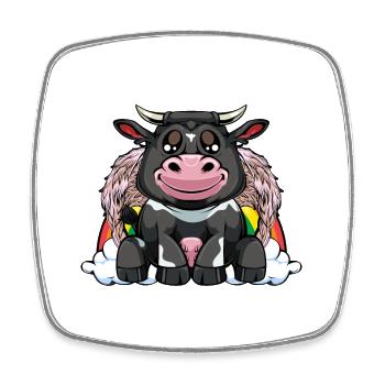 Cow Kawaii Humor - Square fridge magnet - white - Front