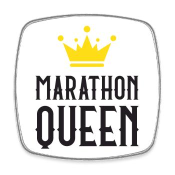 Reine du marathon - Magnet carré - blanc - Devant