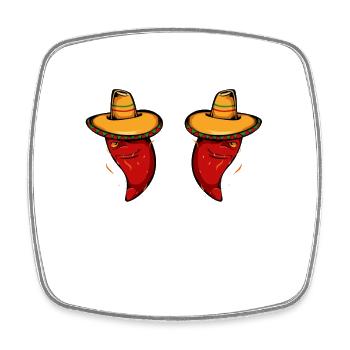 Chemise de concours de chili avec du paprika - Magnet carré - blanc - Devant