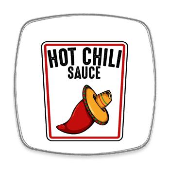 Spicy chili sauce illustration - Square fridge magnet - white - Front
