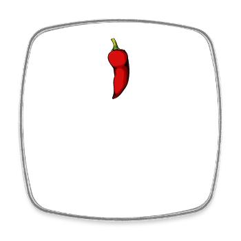 Spicy Pepper Typografie - Viereckiger Kühlschrankmagnet - Weiß - Vorne