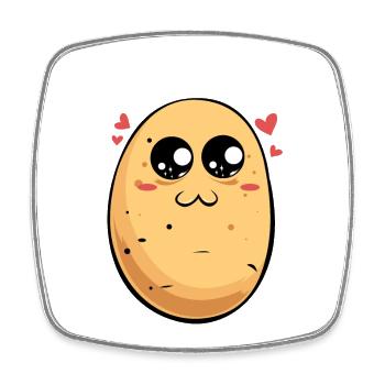 Cœurs de Patate Kawaii - Magnet carré - blanc - Devant