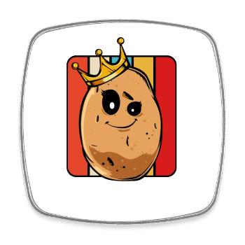 Potato Queen Cartoon - Square fridge magnet - white - Front