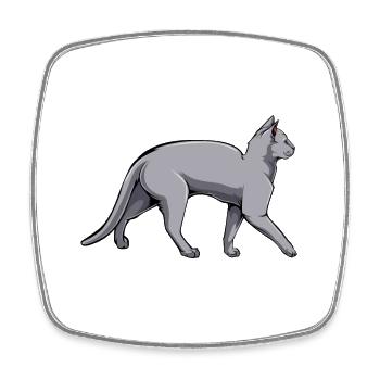 Just for my Russian Blue Cat - Square fridge magnet - white - Front