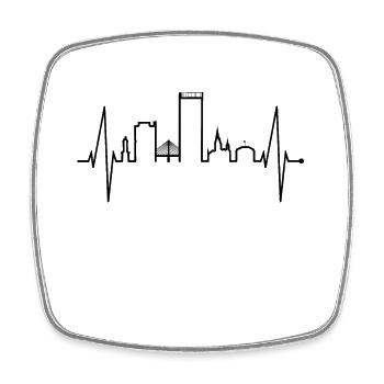 Bonn Skyline Battement de Coeur De Bonn J’aime Mon Bonn - Magnet carré - blanc - Devant
