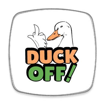 canard hors canard effronté élégant baiser - Magnet carré - blanc - Devant