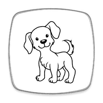 Dog Pets Dogs Kids Dog Lovers Child - Square fridge magnet - white - Front