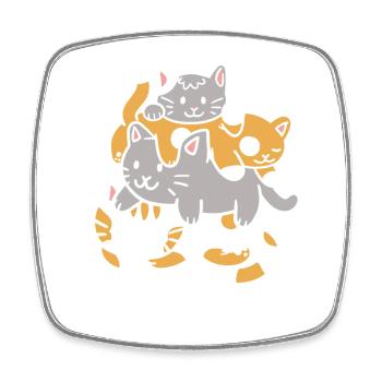 Katzen Kätzchen - Viereckiger Kühlschrankmagnet - Weiß - Vorne