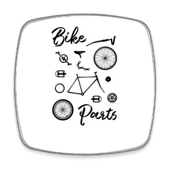 Bike Parts - Square fridge magnet - white - Front