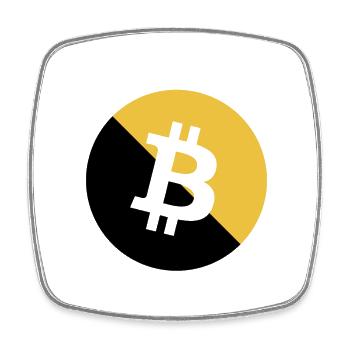 Bitcoin Golden Glitter - Viereckiger Kühlschrankmagnet - Weiß - Vorne