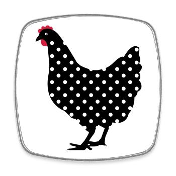 Chicken hen spotted - Square fridge magnet - white - Front