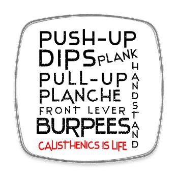 Calisthenics Exercises Motif with Statement - Square fridge magnet - white - Front
