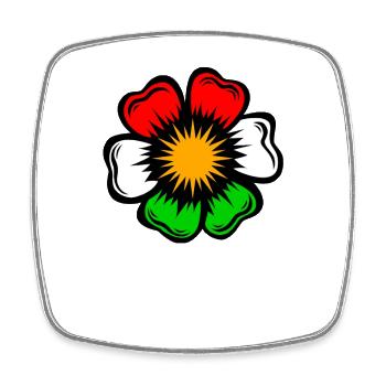 Pop Art Flower Star in Fluorescent Colors - Square fridge magnet - white - Front