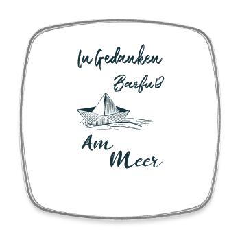 In Gedanken Barfuß am Meer - Viereckiger Kühlschrankmagnet - Weiß - Vorne