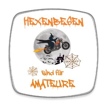 Hexenbesen sind für Amateure Motorrad Bike Chopper - Viereckiger Kühlschrankmagnet - Weiß - Vorne