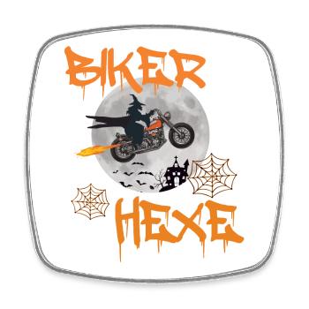 Biker sorcières voler moto vélo chopper - Magnet carré - blanc - Devant