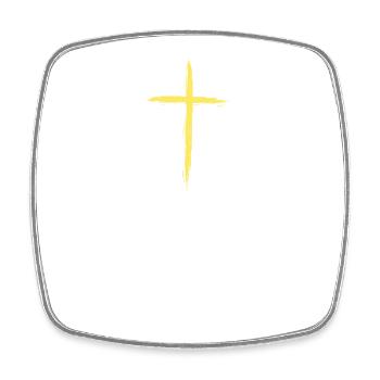 Kreuz des Glaubens: Apostelgeschichte 16,31 Zitat Tee - Viereckiger Kühlschrankmagnet - Weiß - Vorne