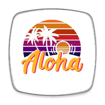 Hawaii Sommer Aloha - Viereckiger Kühlschrankmagnet - Weiß - Vorne