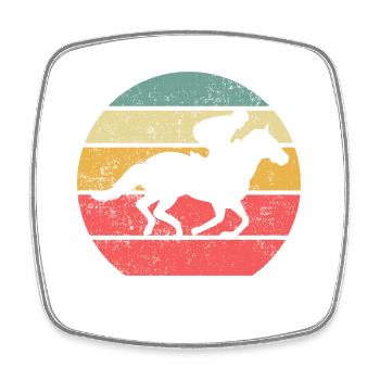 Courses de chevaux - Magnet carré - blanc - Devant