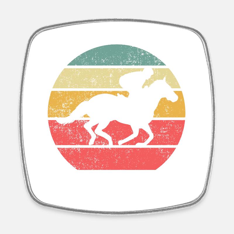 Courses de chevaux - Magnet carré - blanc