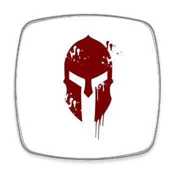 300 Spartan helmet - Square fridge magnet - white - Front