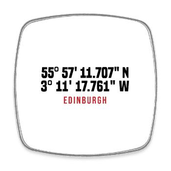 Edinburgh Coordinates Typo - Square fridge magnet - white - Front