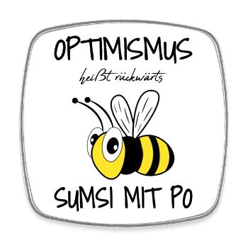 Sumsi Mit Po Imker Optimismus Bienen Geschenk - Viereckiger Kühlschrankmagnet - Weiß - Vorne