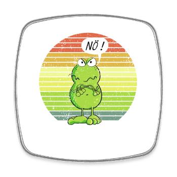 Nö Frosch - Nein - Nö - Einfach Nö - Viereckiger Kühlschrankmagnet - Weiß - Vorne