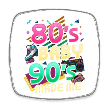 80s 90s Music Party Birthday - Square fridge magnet - white - Front