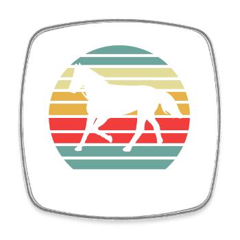 Retro Horse Horse Lover - Square fridge magnet - white - Front