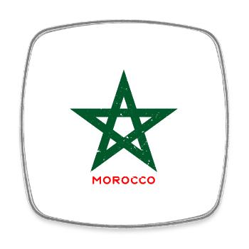 Vert cinq étoiles style marocain - Magnet carré - blanc - Devant