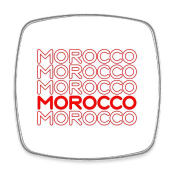 Morocco Neon Lettering Pattern - Square fridge magnet - white - Front