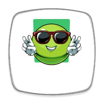 Limette Peace Out Cartoon - Viereckiger Kühlschrankmagnet - Weiß - Vorne