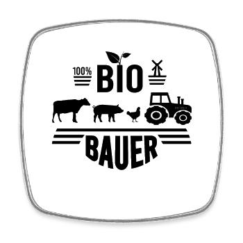 Bio Bauer Bio Landwirt Nutztiere Geschenk - Viereckiger Kühlschrankmagnet - Weiß - Vorne