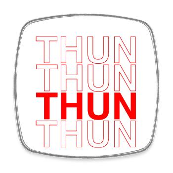 THUN Design - Rote Schriftkunst - Viereckiger Kühlschrankmagnet - Weiß - Vorne